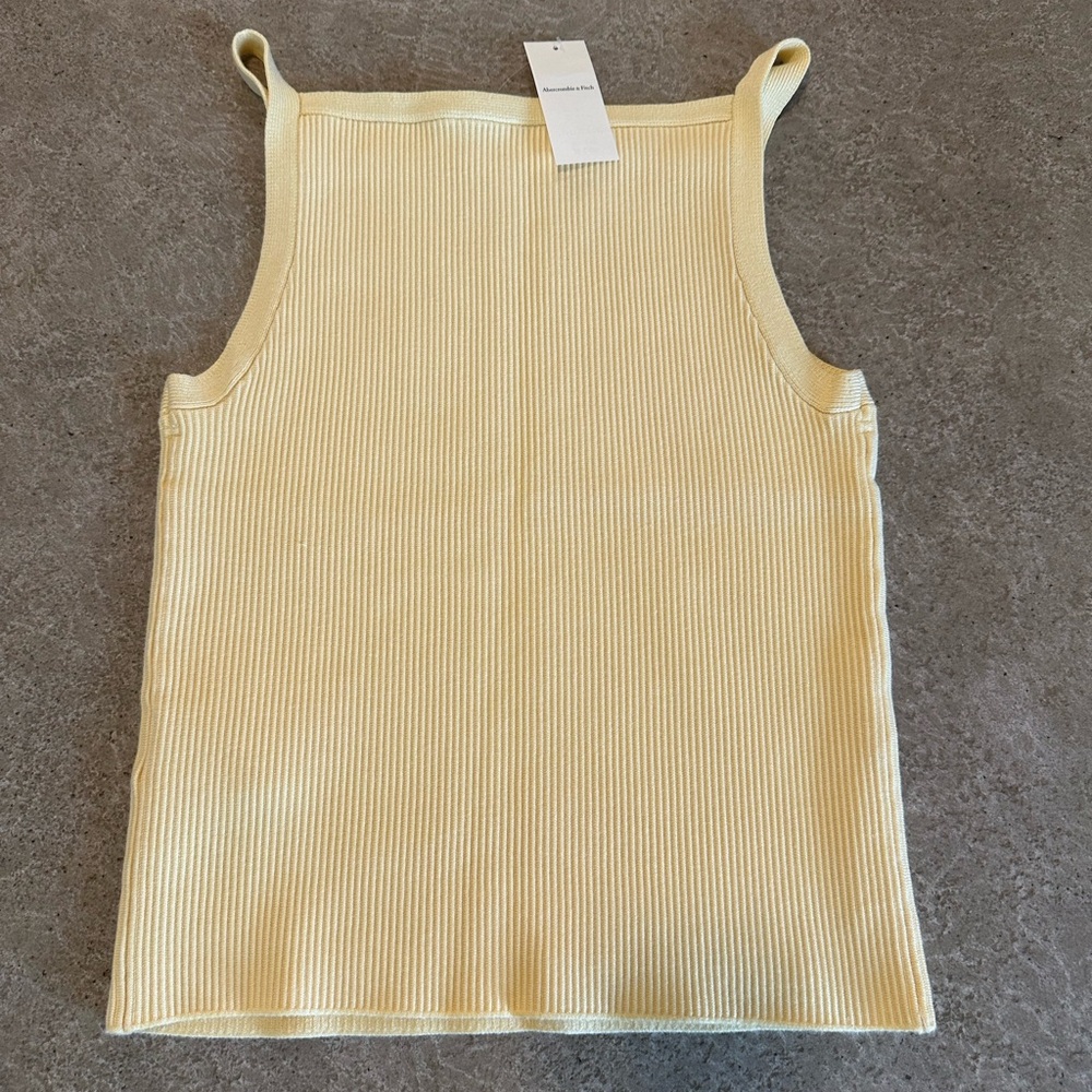 Abercrombie & Fitch Light Yellow Ribbed Tank Top